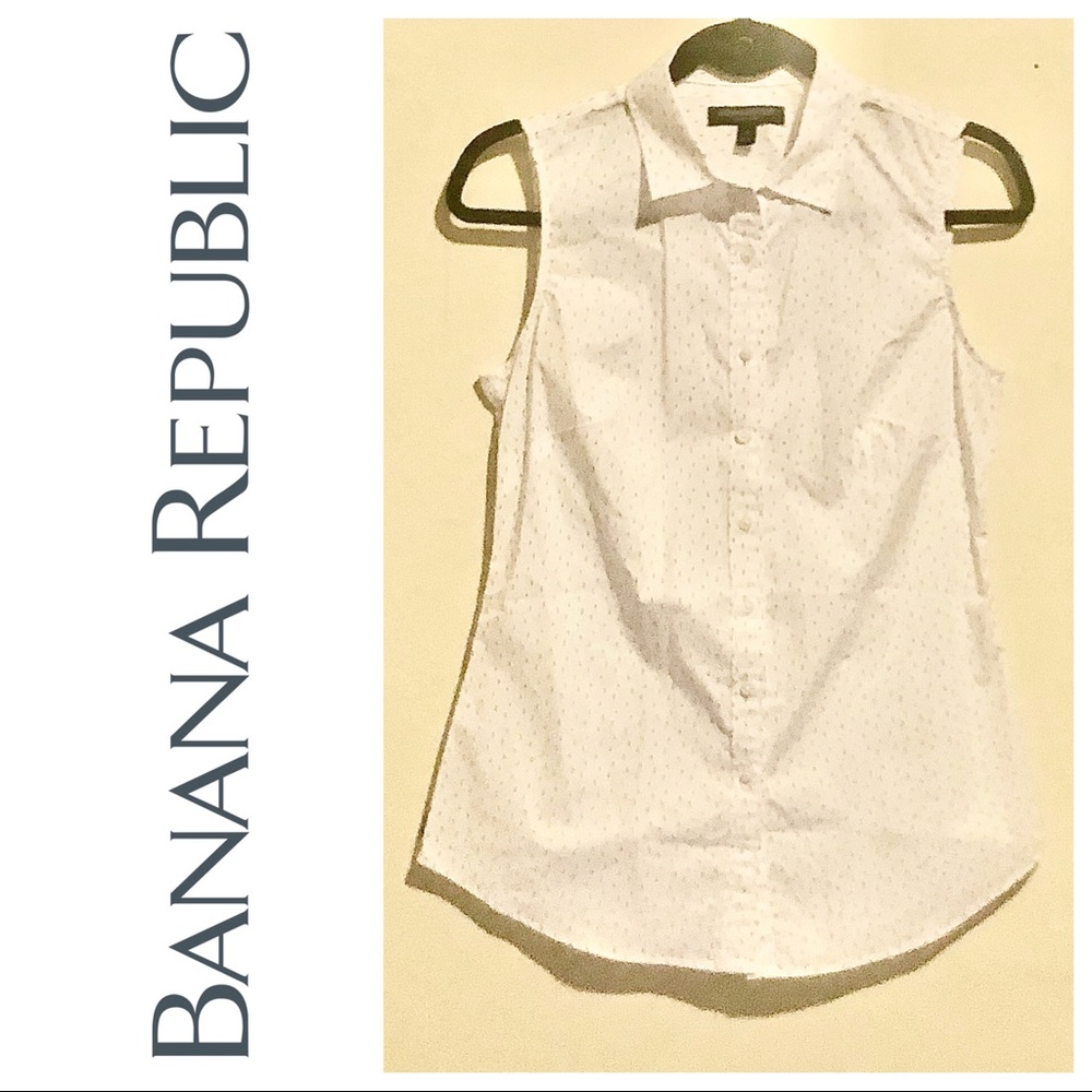 White Sleeveless Button Up